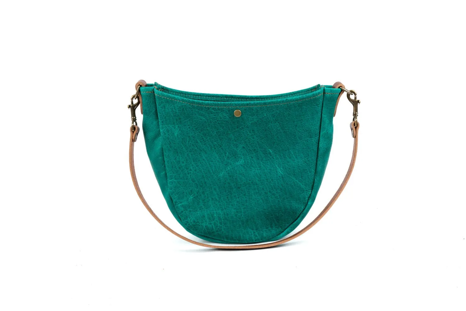 CELESTE LEATHER HOBO BAG - PINE GREEN BISON