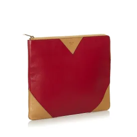 Celine Bicolor Coeur Leather Clutch Bag