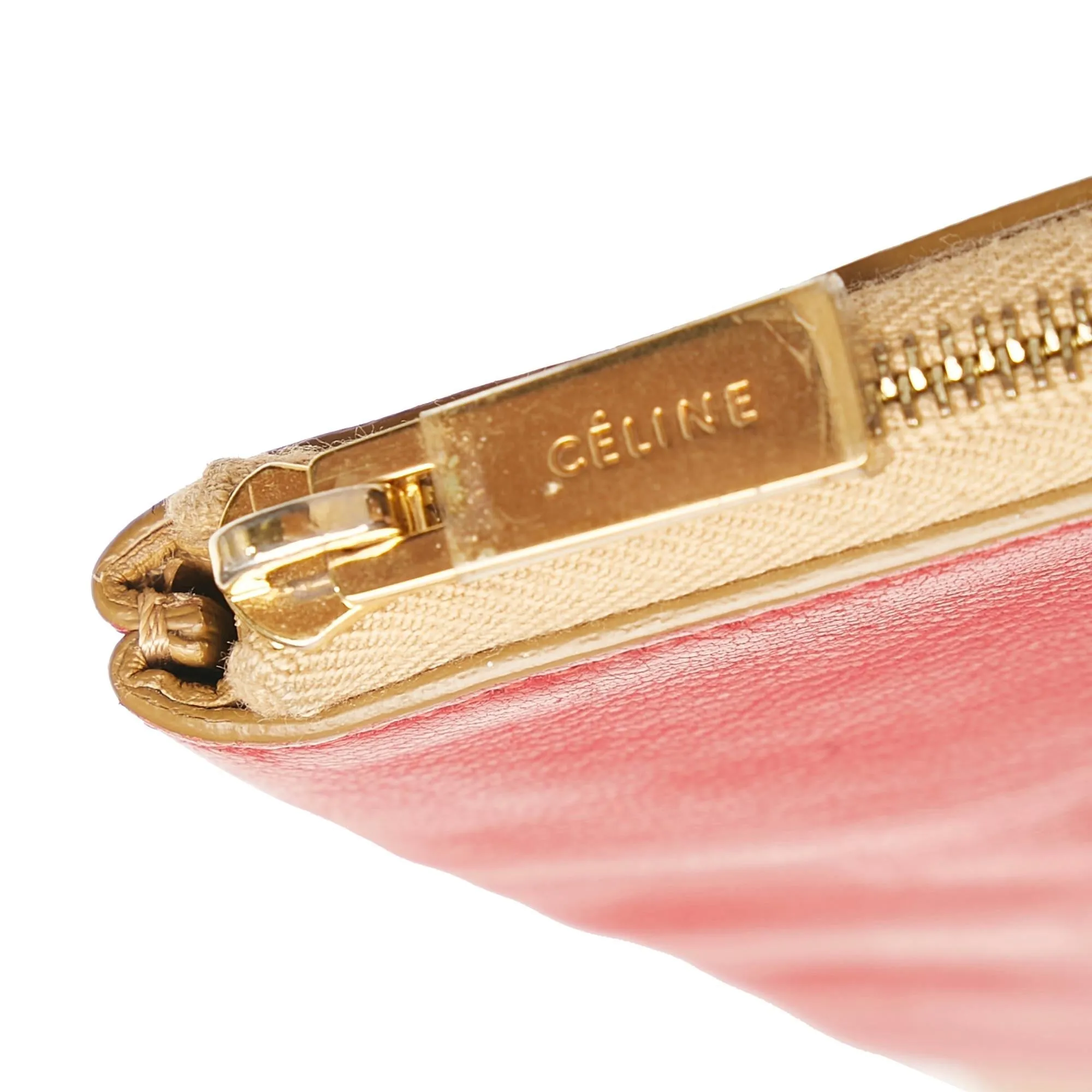 Celine Bicolor Coeur Leather Clutch Bag