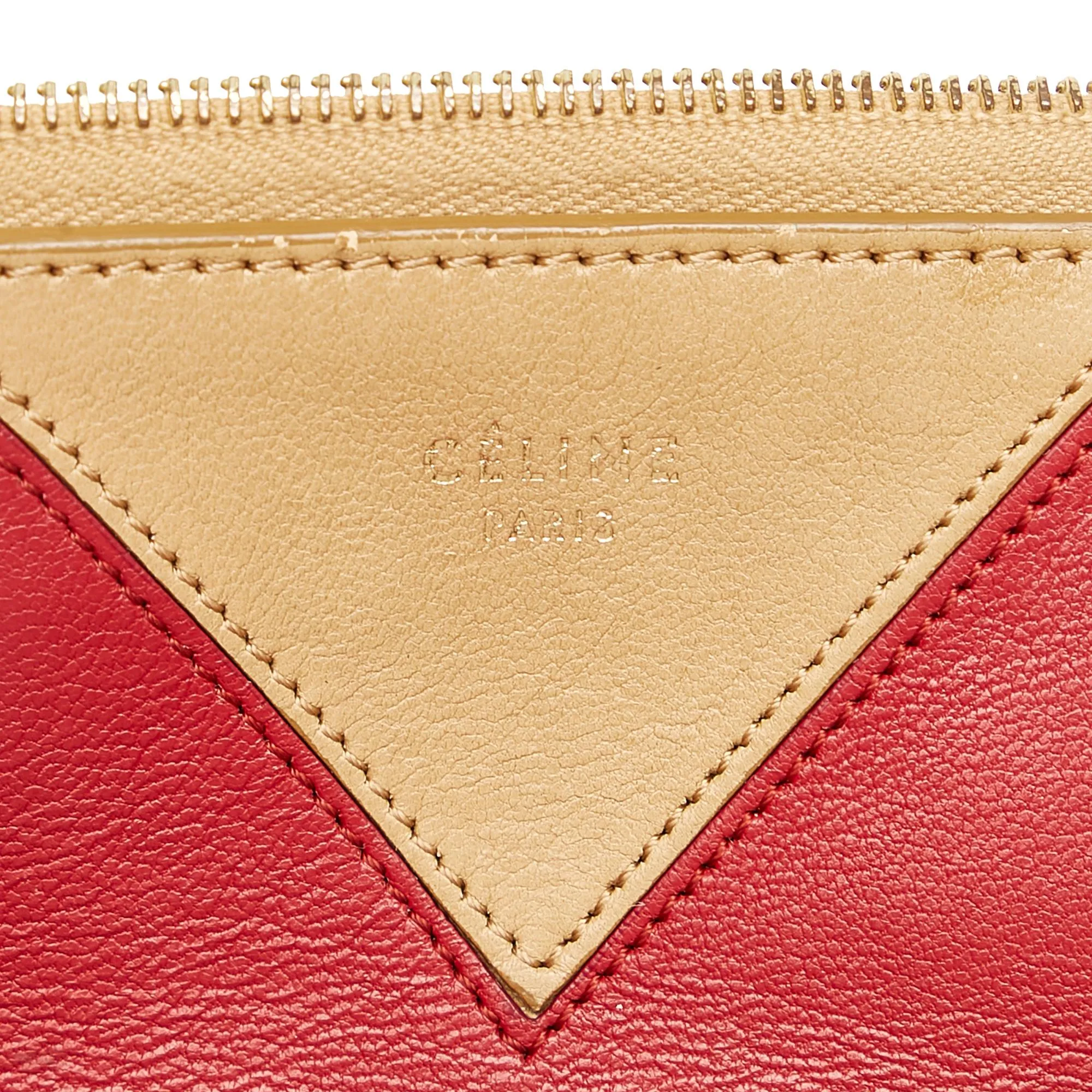 Celine Bicolor Coeur Leather Clutch Bag