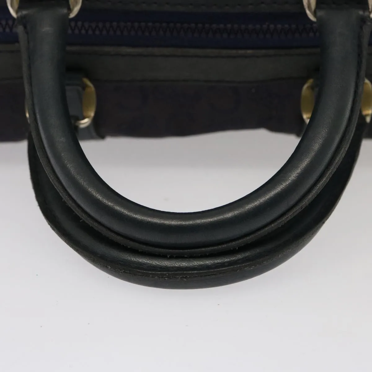 CELINE C Macadam Canvas Boston Bag Navy Auth 76017