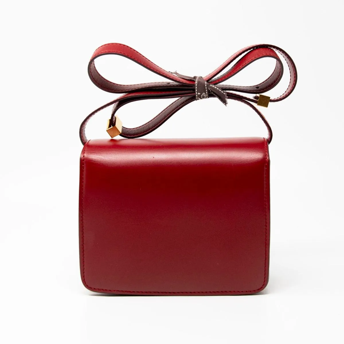 Celine Dark Red Small Box Bag