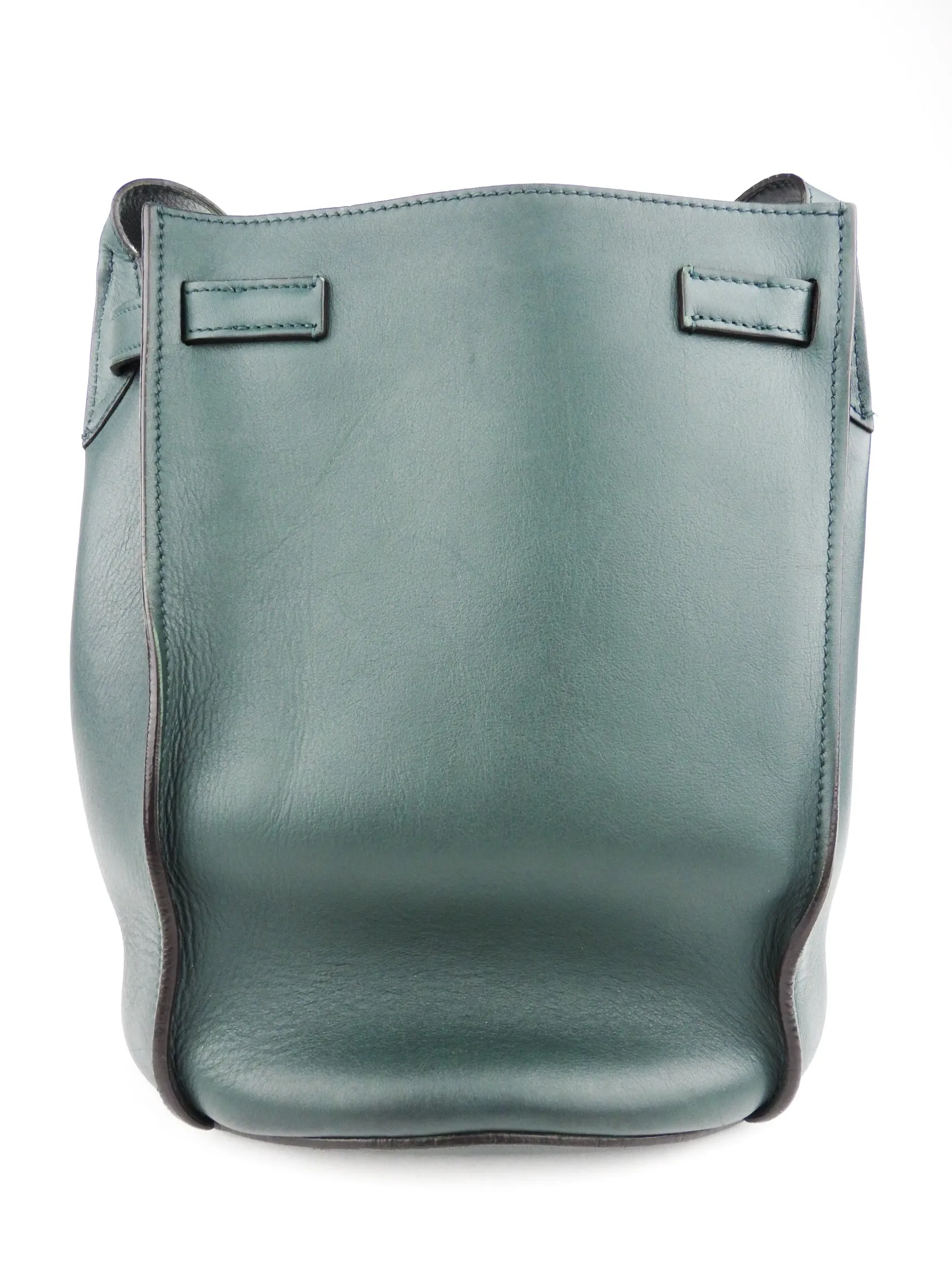 Celine Green Smooth Leather Belted Big Bag Nano Bucket Bag