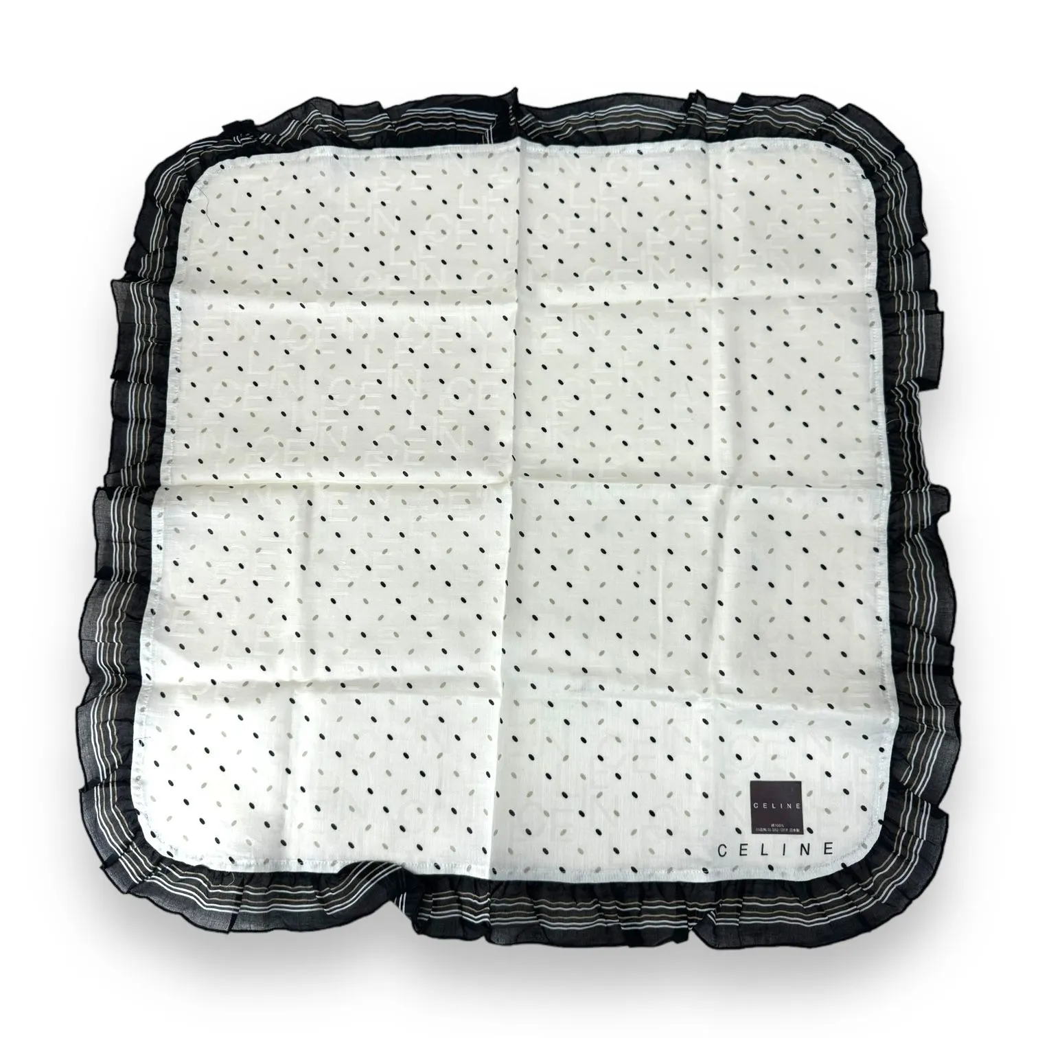 Celine Handkerchief White & Black Cotton Design