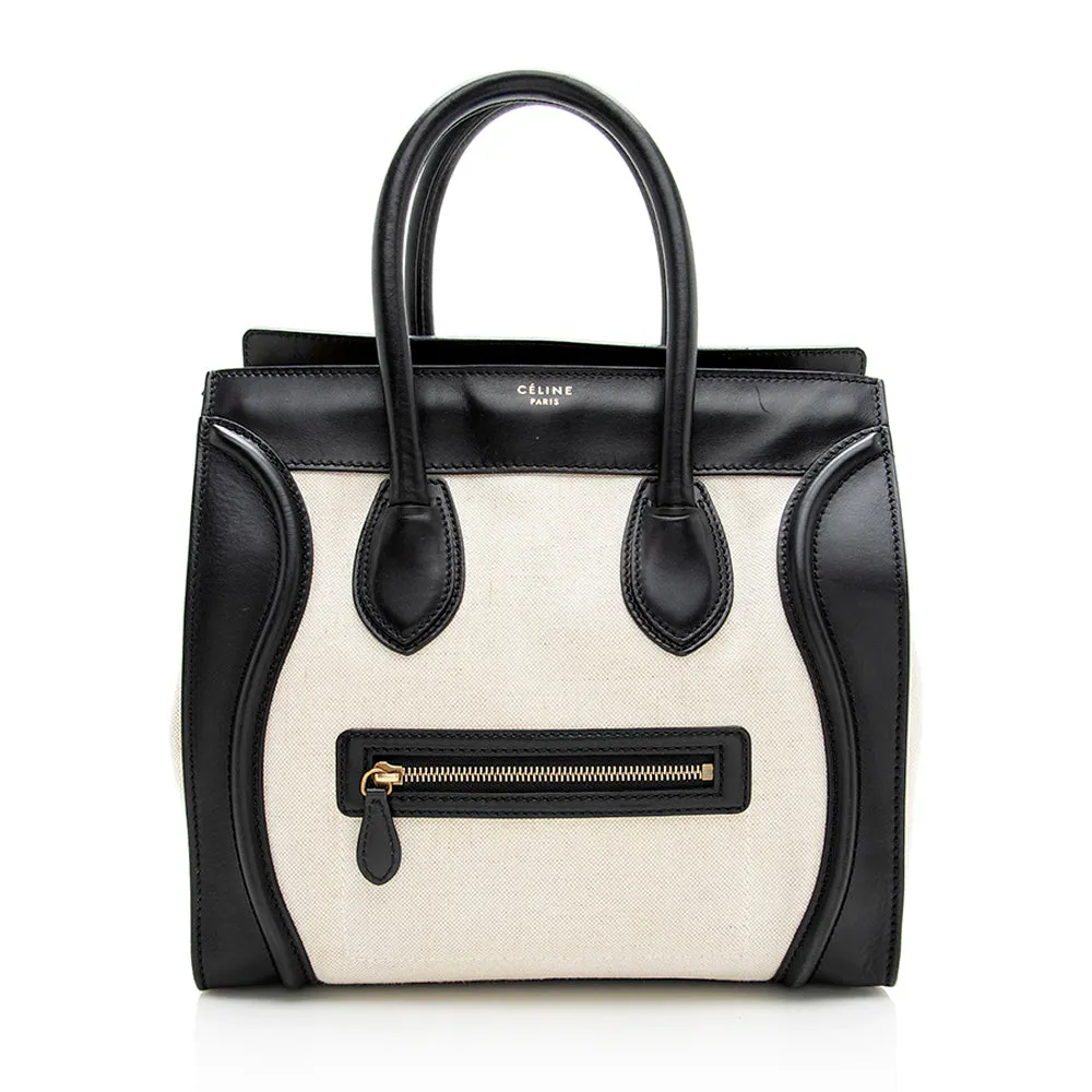 Celine Linen Calfskin Mini Luggage Tote (SHF-19341)