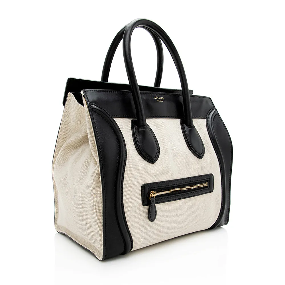 Celine Linen Calfskin Mini Luggage Tote (SHF-19341)