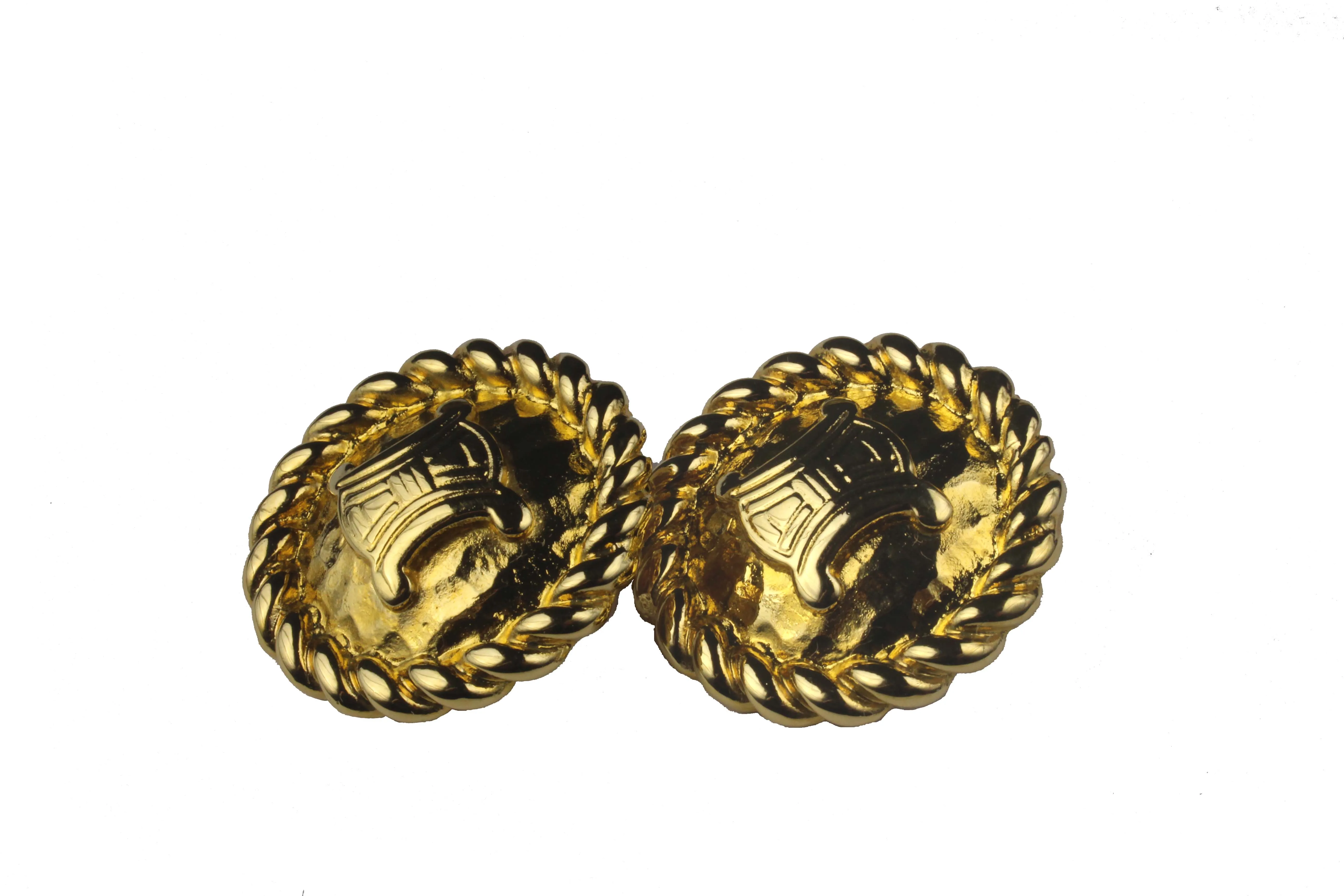 CELINE logo Triomphe gold plated earrings