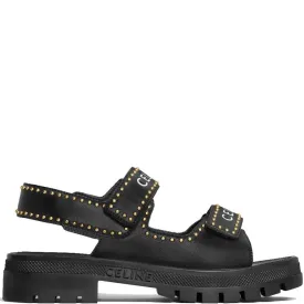 Celine Studded Black Logo Sandals