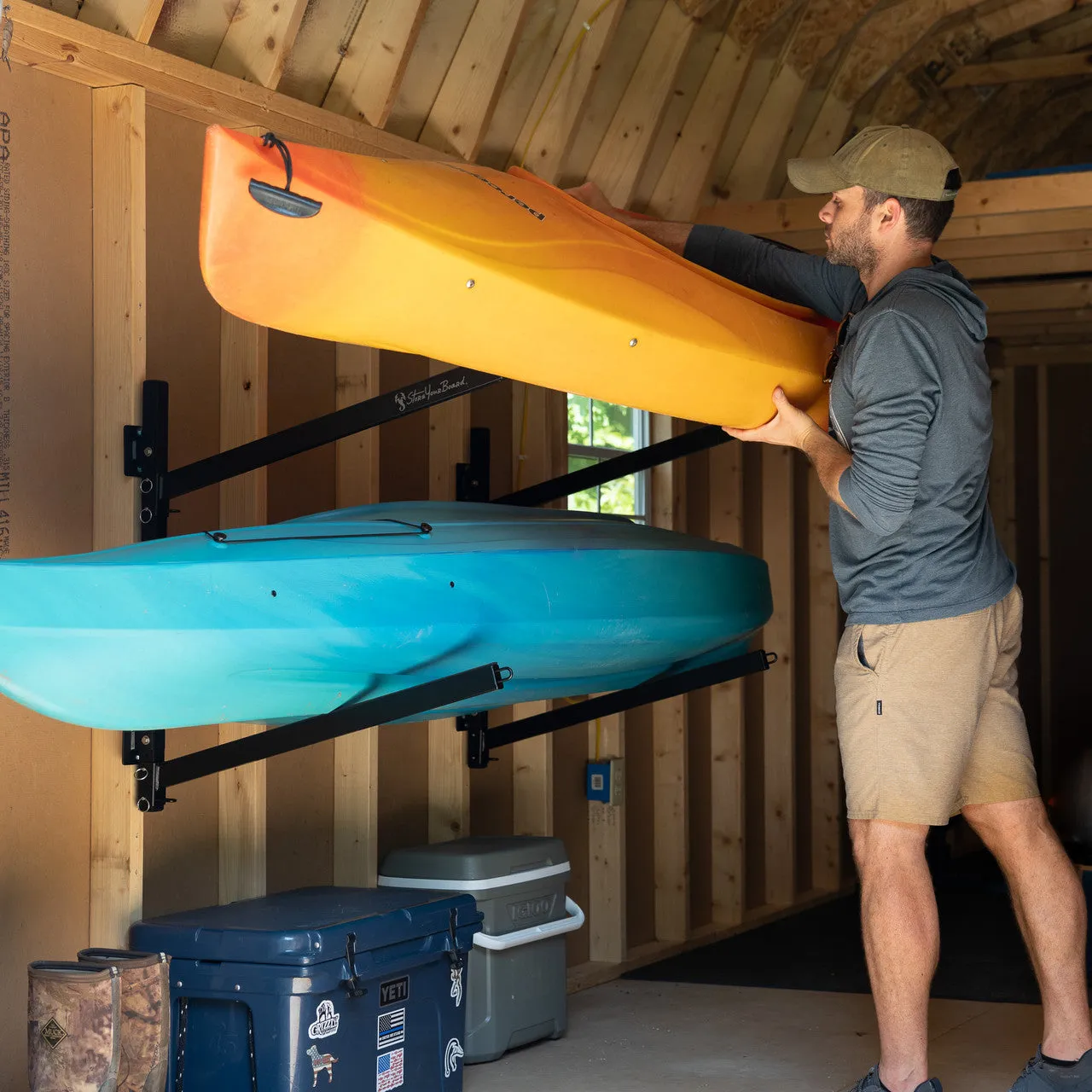 Champlain Kayak Storage | Indoor Adjustable Rack | 2 Levels