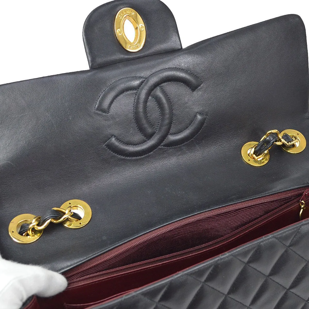 Chanel 1991-1994 Classic Flap Maxi Black Lambskin 80489