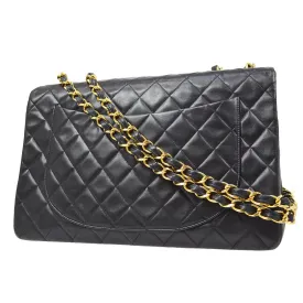 Chanel 1991-1994 Classic Flap Maxi Black Lambskin 80489