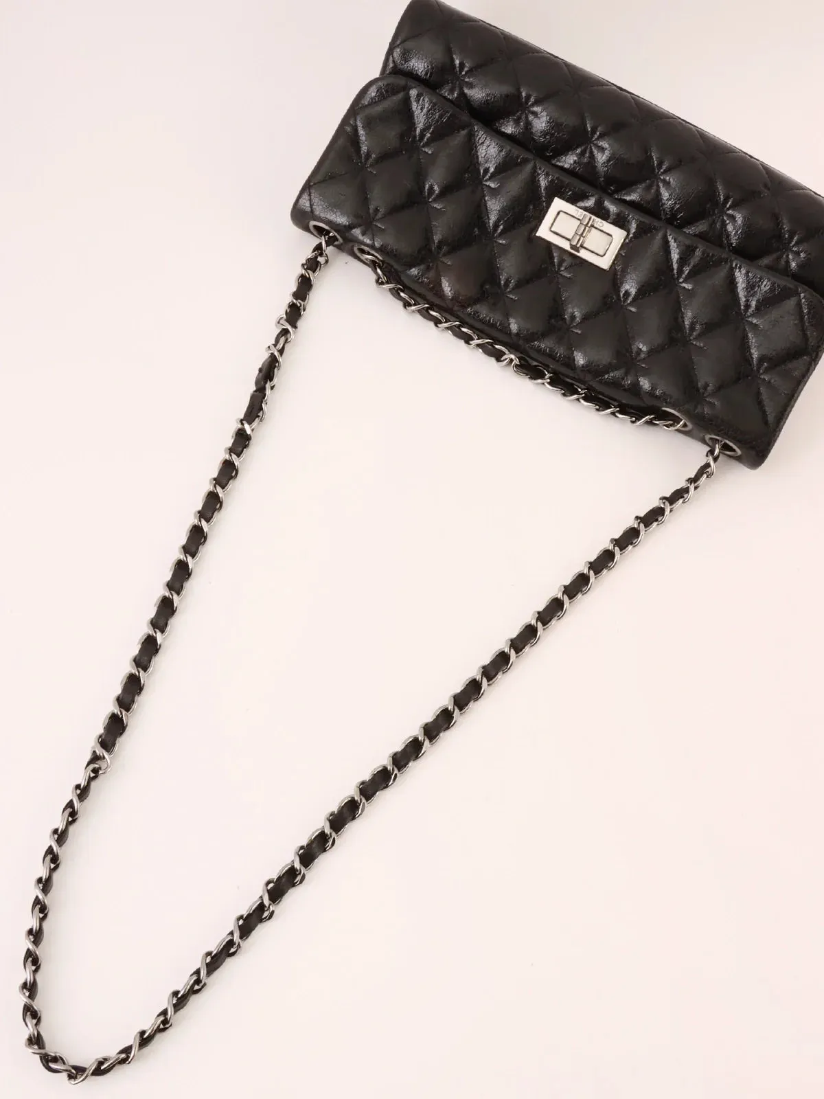 CHANEL Around 2005 Made 2.55 Chain Shoulder Bag Black