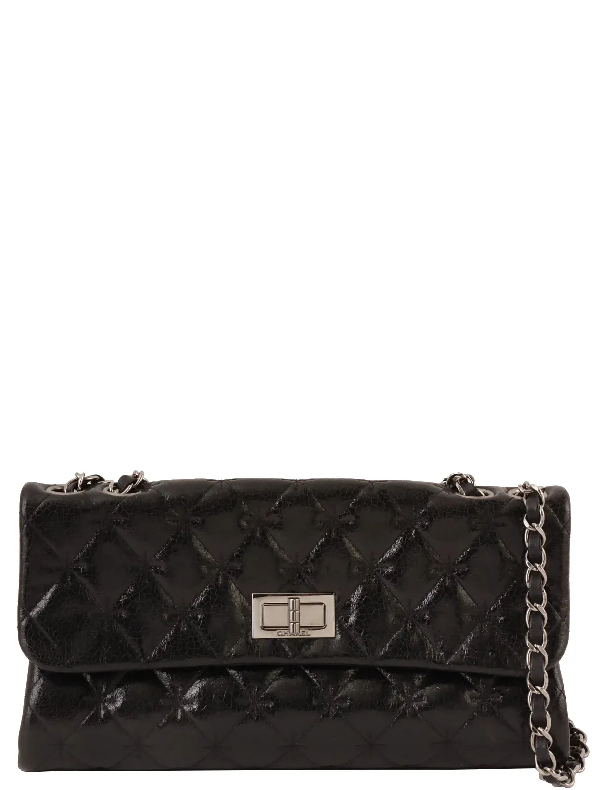 CHANEL Around 2005 Made 2.55 Chain Shoulder Bag Black