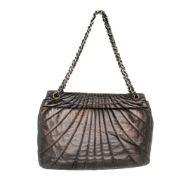 Chanel Bag Paris-Shanghai Quilted Fan Flap Bag Metallic Lambskin