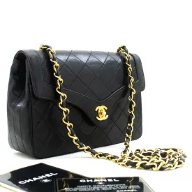 CHANEL Small Single Flap Chain Shoulder Bag Black Quilted Lambskin n03