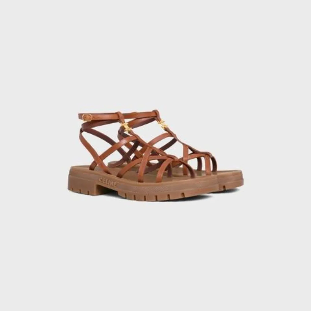 CLEA TRIOMPHE STRAPPY SANDAL in CALFSKIN - VEGETAL TANNING