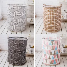 Cotton And Linen Large Dirty Clothes Hamper Toy Storage Bucket