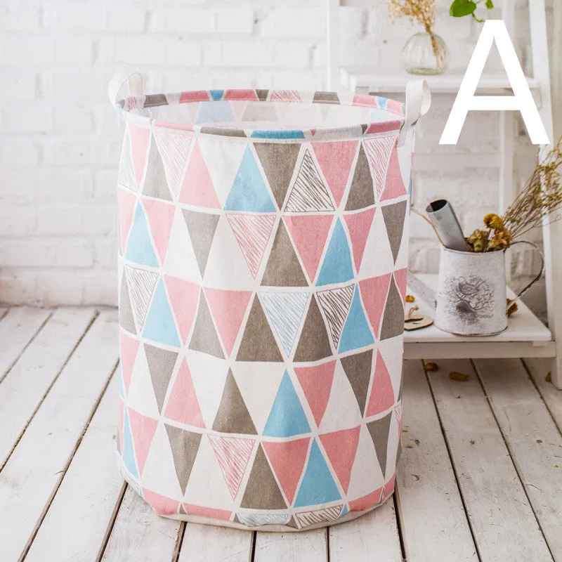 Cotton And Linen Large Dirty Clothes Hamper Toy Storage Bucket