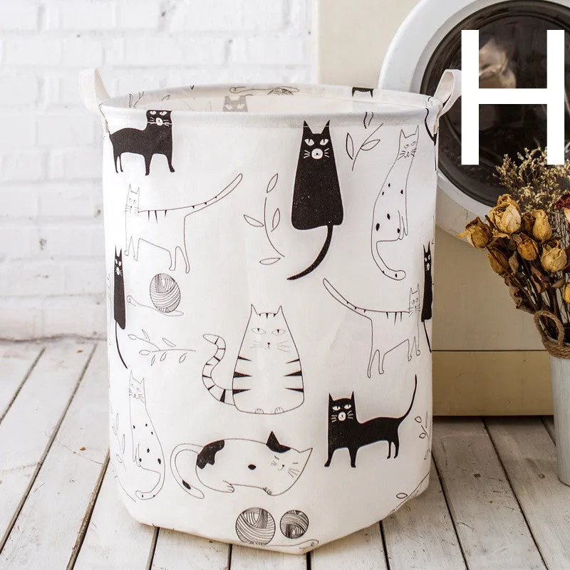 Cotton And Linen Large Dirty Clothes Hamper Toy Storage Bucket