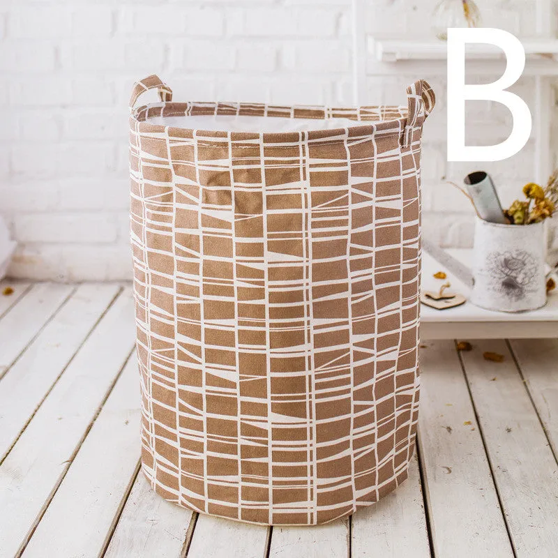 Cotton And Linen Large Dirty Clothes Hamper Toy Storage Bucket