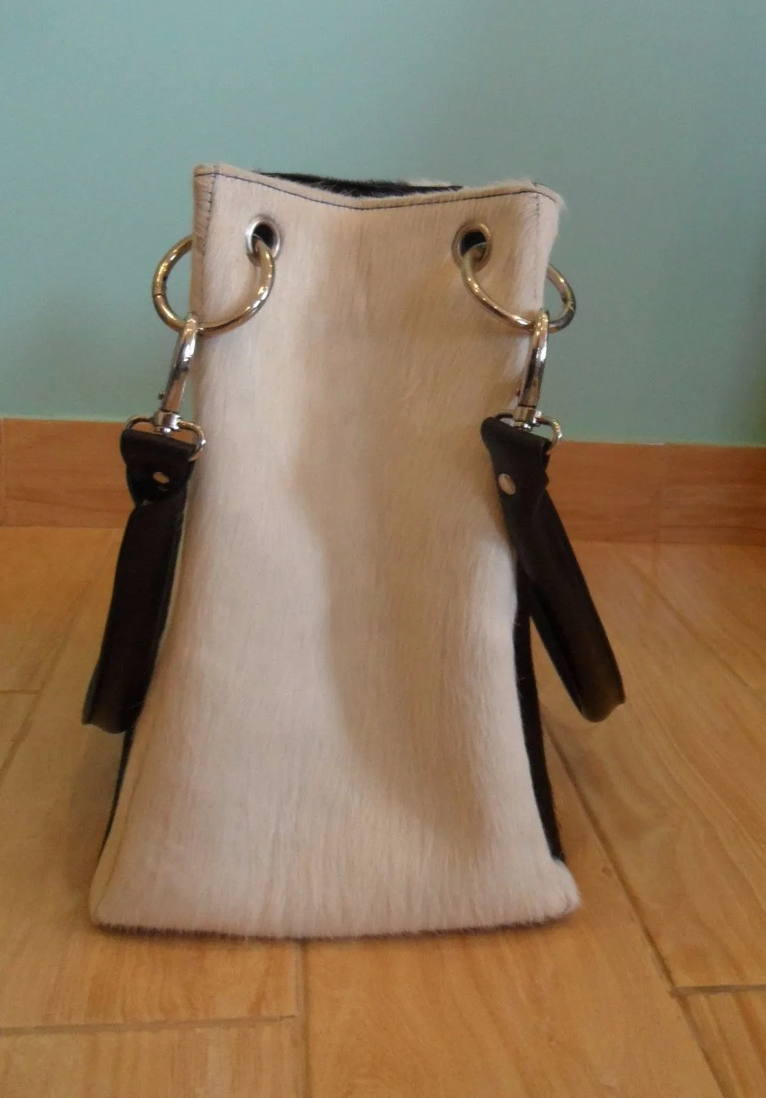 Cowhide Leather Bucket Bag