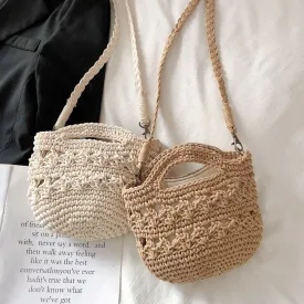 Elena Handbags Retro Crochet Crossbody Bucket Bag