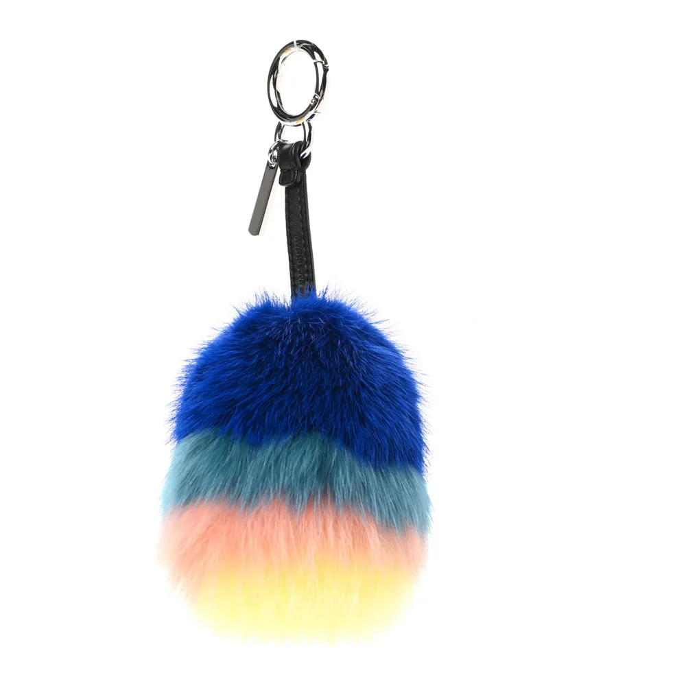 Fendi Blue Multi Mink Fur Monster Kid Bag Charm