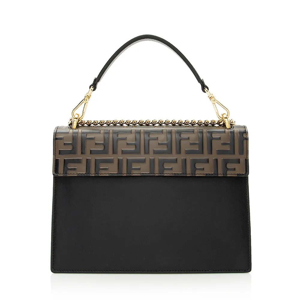 Fendi FF Embossed Calfskin Kan I Medium Shoulder Bag (SHF-21719)