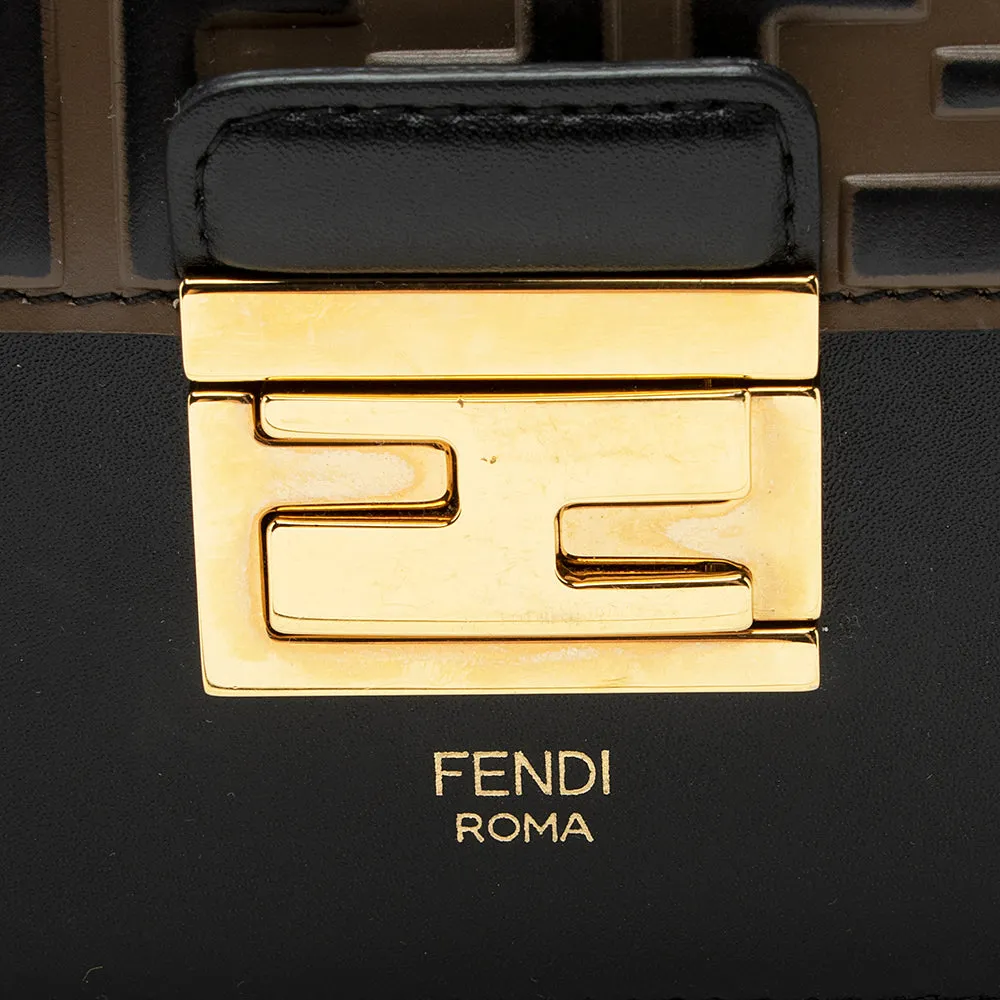 Fendi FF Embossed Calfskin Kan I Medium Shoulder Bag (SHF-21719)