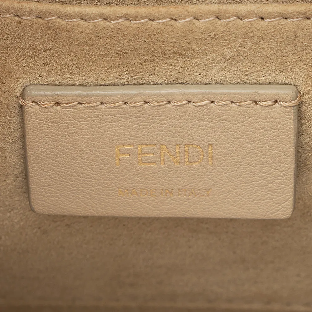 Fendi FF Embossed Calfskin Kan I Medium Shoulder Bag (SHF-21719)