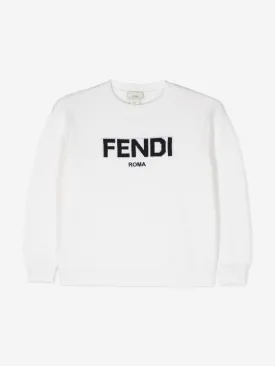 Fendi Kids Wool Knit Jumper in White