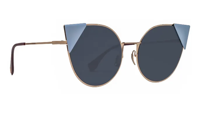 Fendi Lei Rose Gold / Blue Gradient Cateye Sunglasses