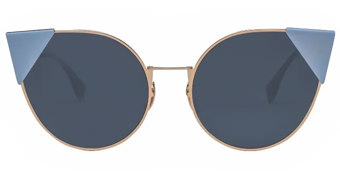 Fendi Lei Rose Gold / Blue Gradient Cateye Sunglasses