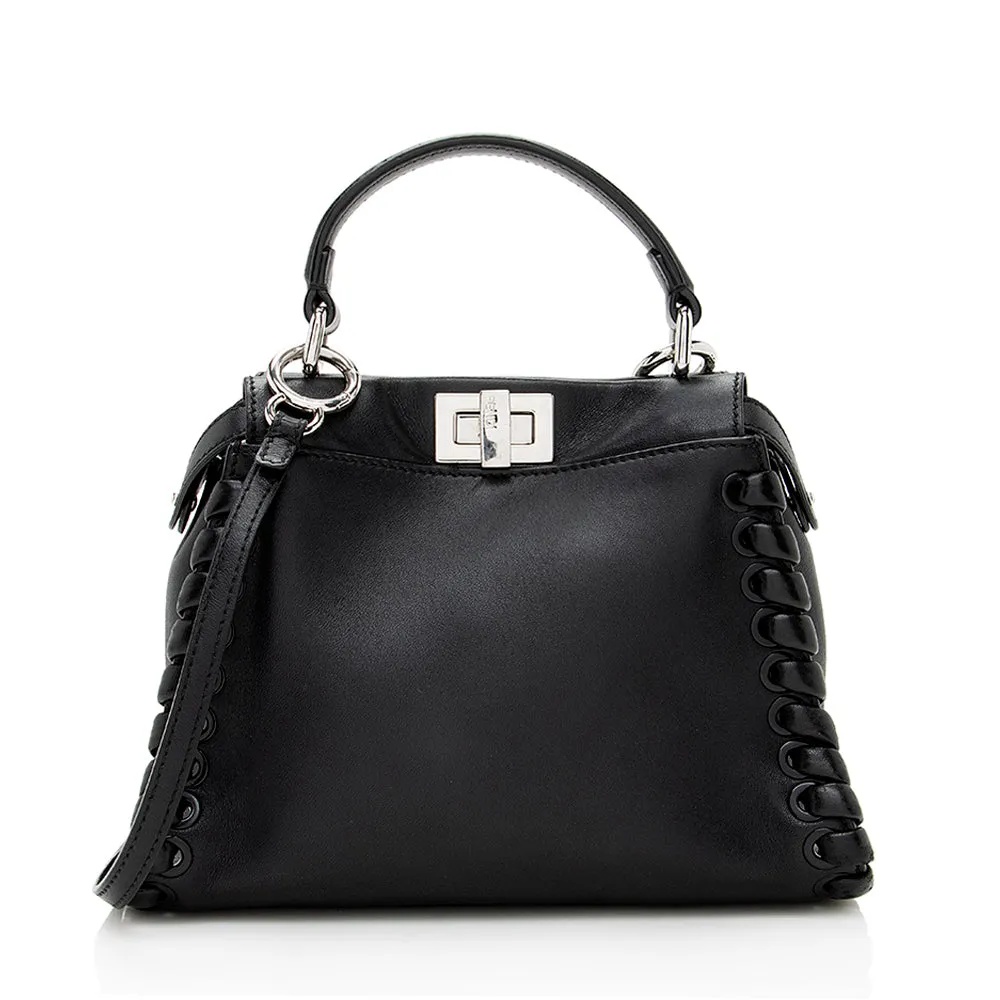 Fendi Nappa Leather Whipstitch Peekaboo Mini Shoulder Bag (SHF-19236)