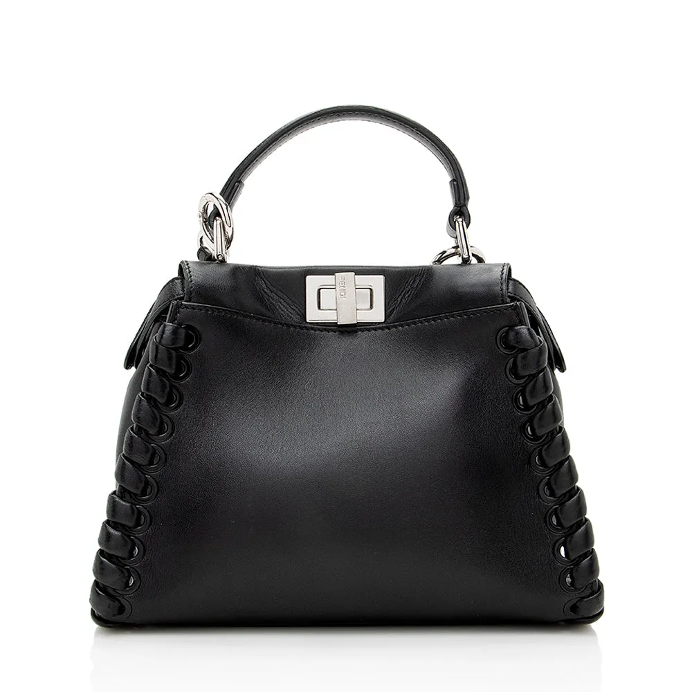 Fendi Nappa Leather Whipstitch Peekaboo Mini Shoulder Bag (SHF-19236)