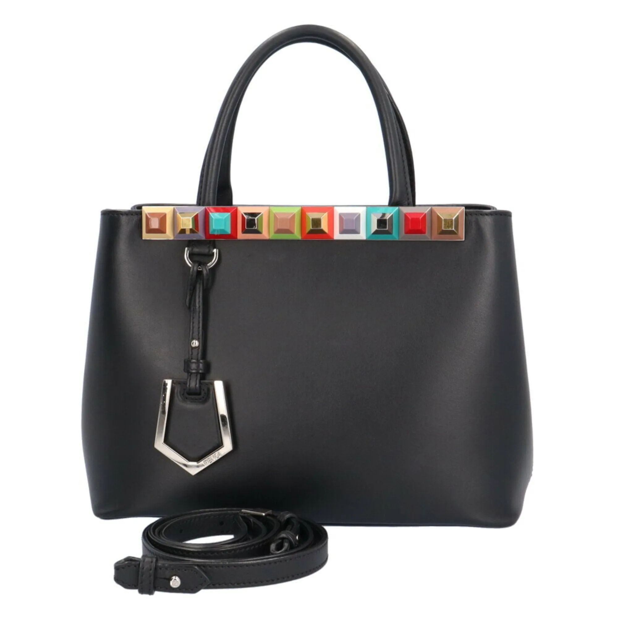 FENDI Petit Toujour Shoulder Bag Leather Black Women's