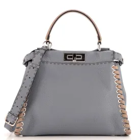 FENDI Selleria Peekaboo Bag Leather with Whipstitch Detail Regular