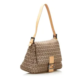 Fendi Zucchino Canvas Mamma Forever Shoulder Bag (SHG-36065)