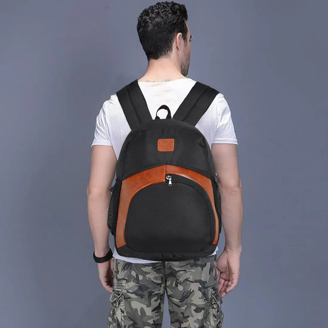 Fly Fashion Polyester Water Repellent Casual College Backpack for Laptop Bag up to 15.6 inch Men and Women