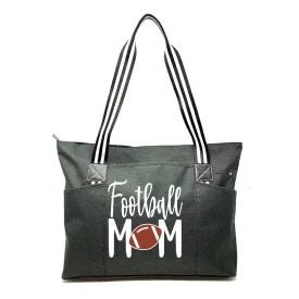 Football Mom Tessa Black Tote Bag for Moms