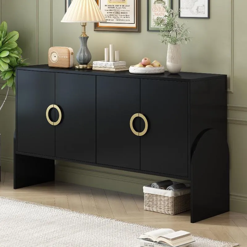 Four-Door Metal Handle Storage Cabinet