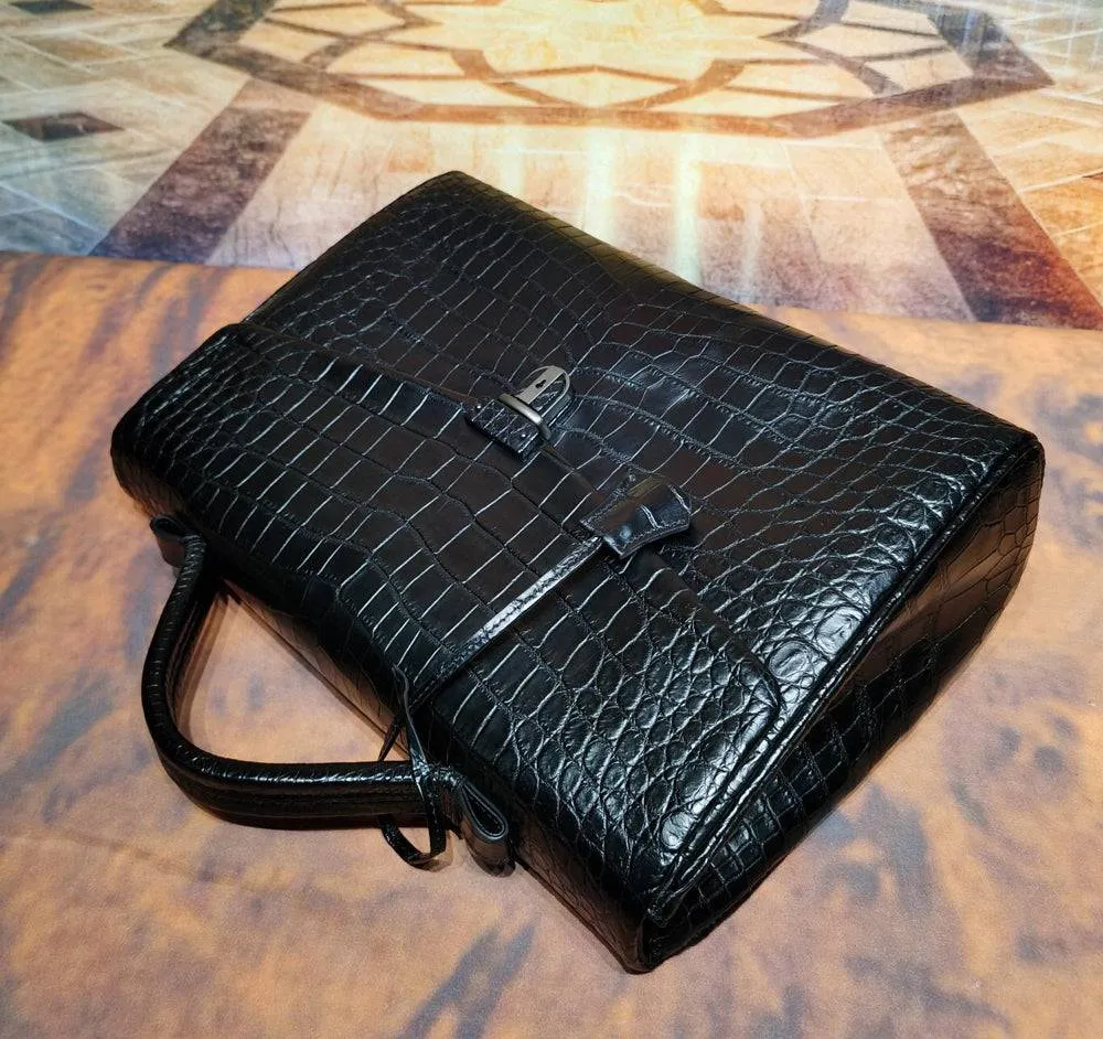 Genuine Crocodile Leather Briefcase Business Bags