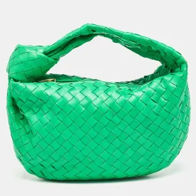 Green Intrecciato Leather Teen Jodie Hobo