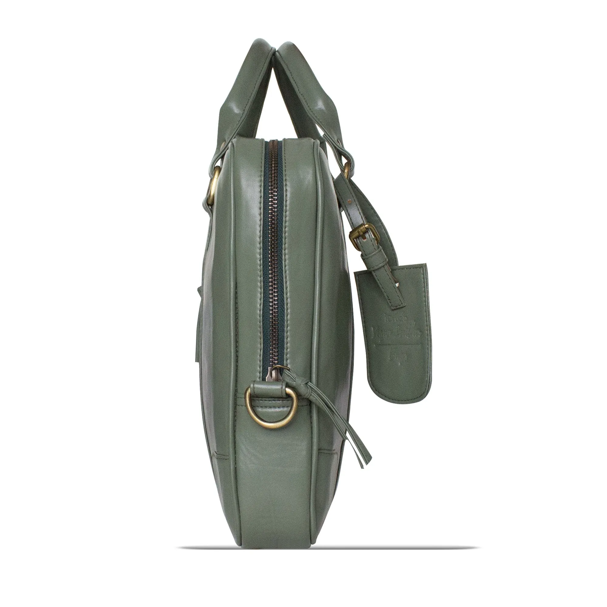 Green Leatherette Laptop bag