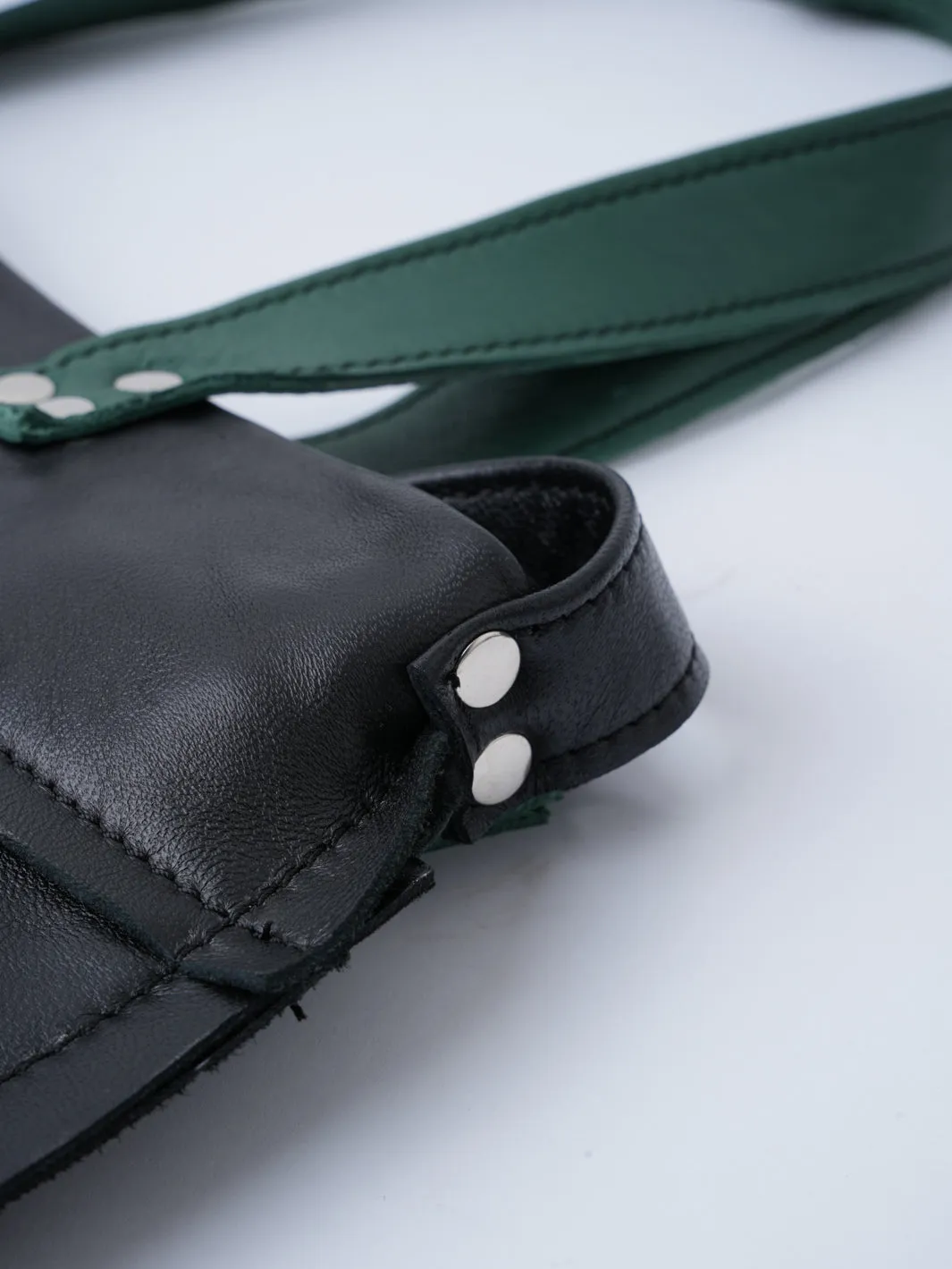 Green Studded Leather Bag