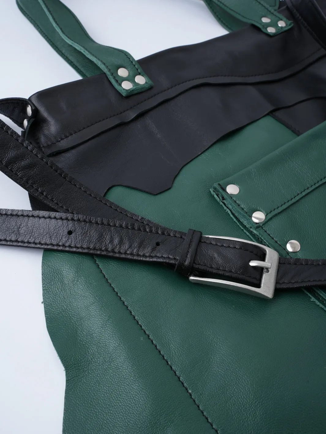 Green Studded Leather Bag