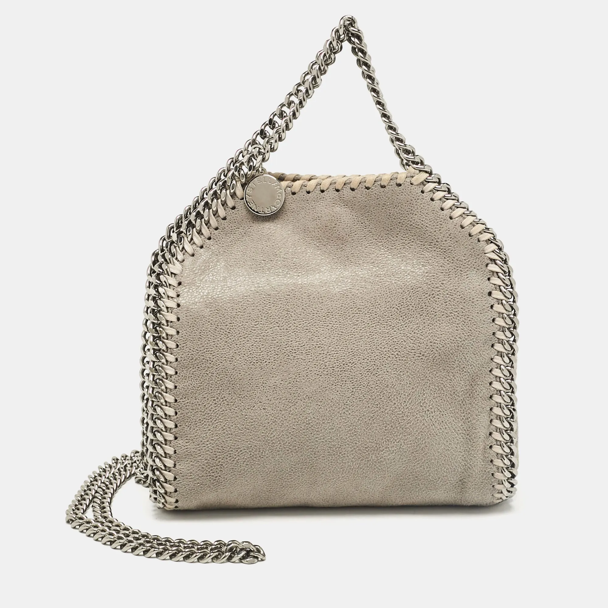 Grey Faux Suede Tiny Falabella Tote