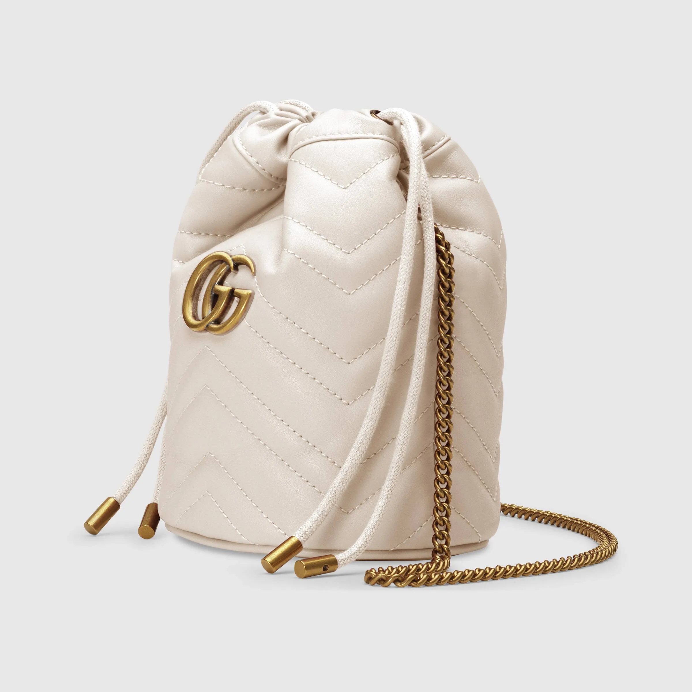 Gucci GG Marmont Mini Bucket Bag White