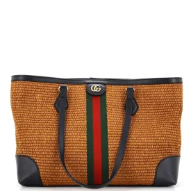 GUCCI Ophidia Shopping Tote Straw Medium