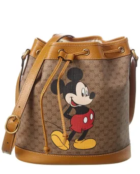 Gucci x Disney Small Canvas & Leather Bucket Bag